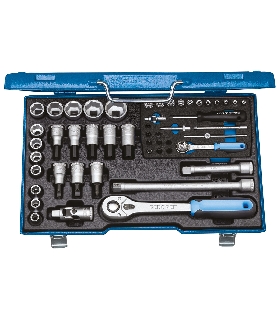 JUEGO DE LLAVES DE VASO 1/4""+1/2"" 50 PZAS 4-30 MM 6157490 GEDORE